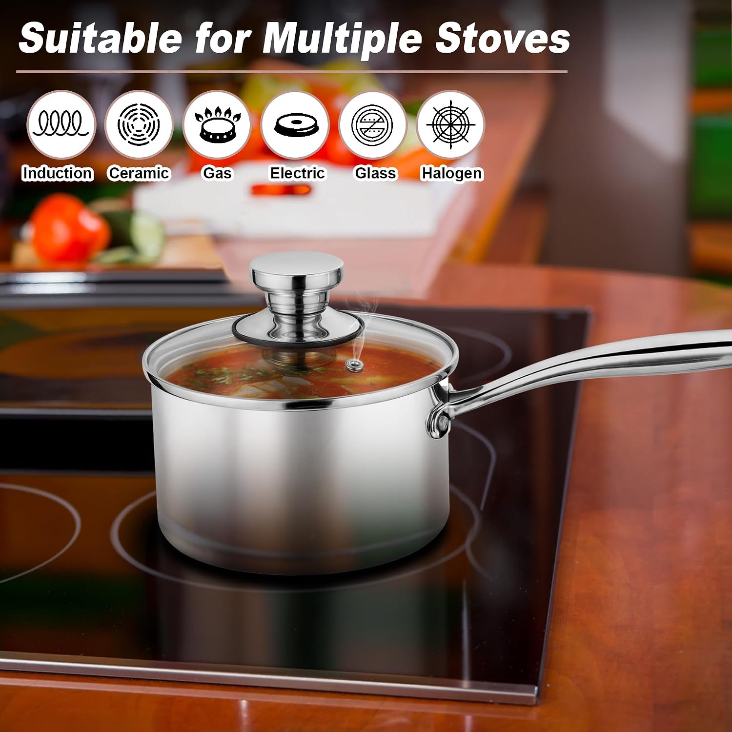 3 Quart Tri-Ply Stainless Steel Saucepan