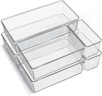6 Pack Clear Drawer Organizer Trays