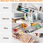 6 Pack Clear Drawer Organizer Trays