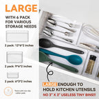 6 Pack Clear Drawer Organizer Trays