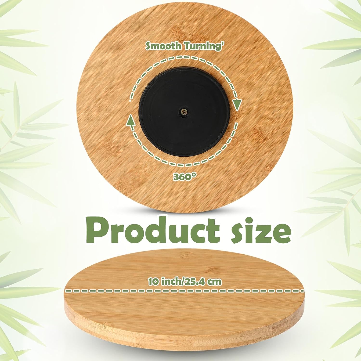 4 Pcs Bamboo Lazy Susan Organizer