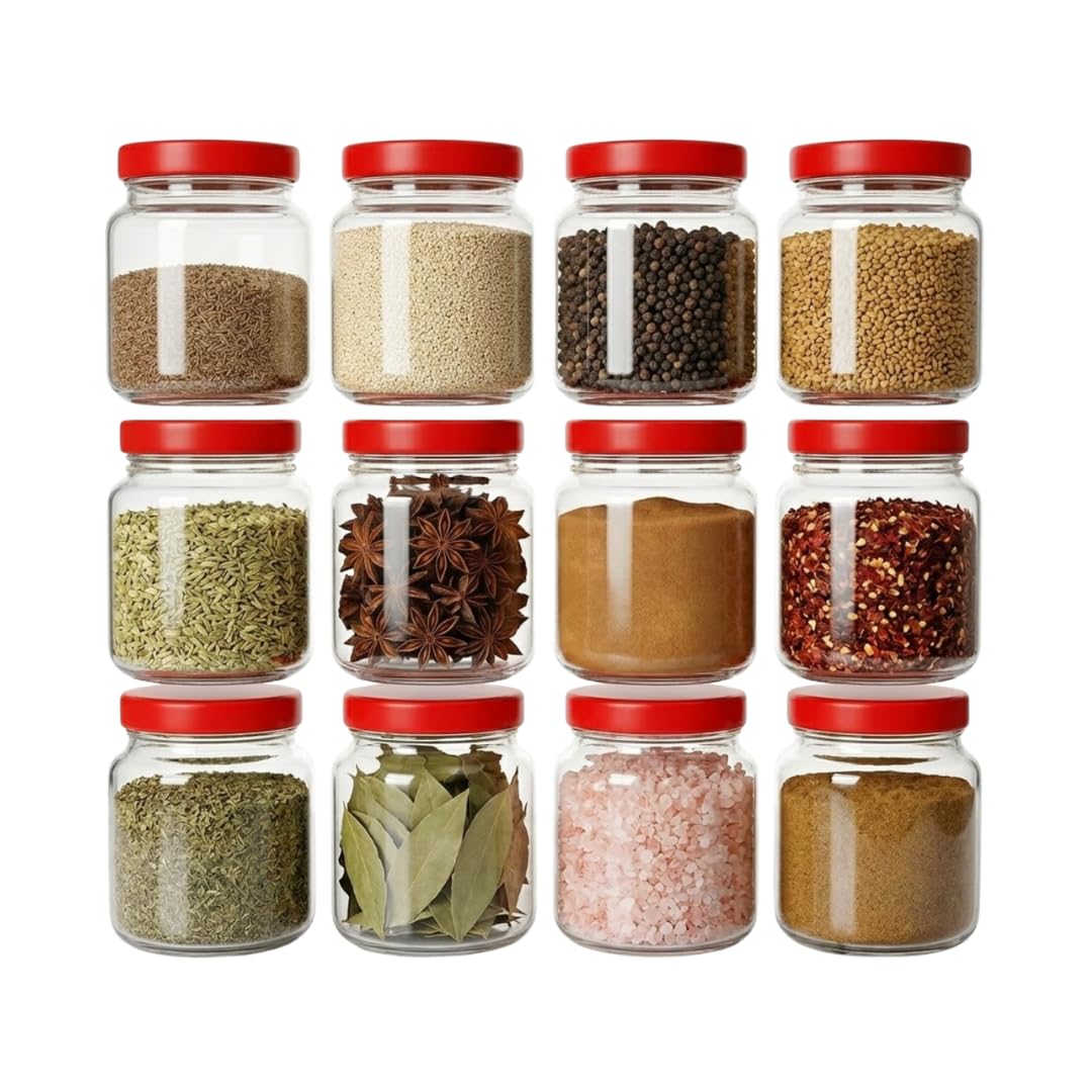 Glass Storage Jars Set of 12