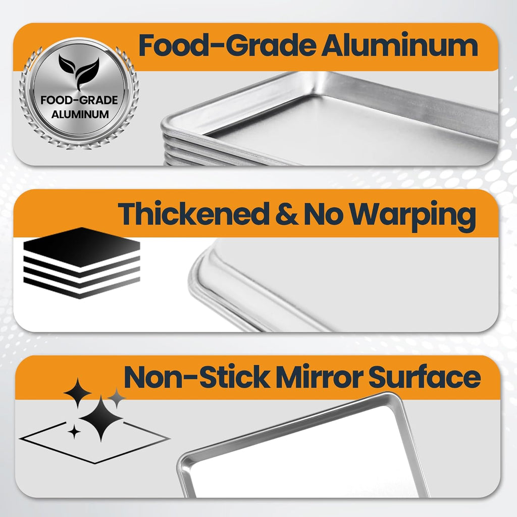 6 Pack Aluminum Baking Sheet Pan