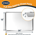 6 Pack Aluminum Baking Sheet Pan