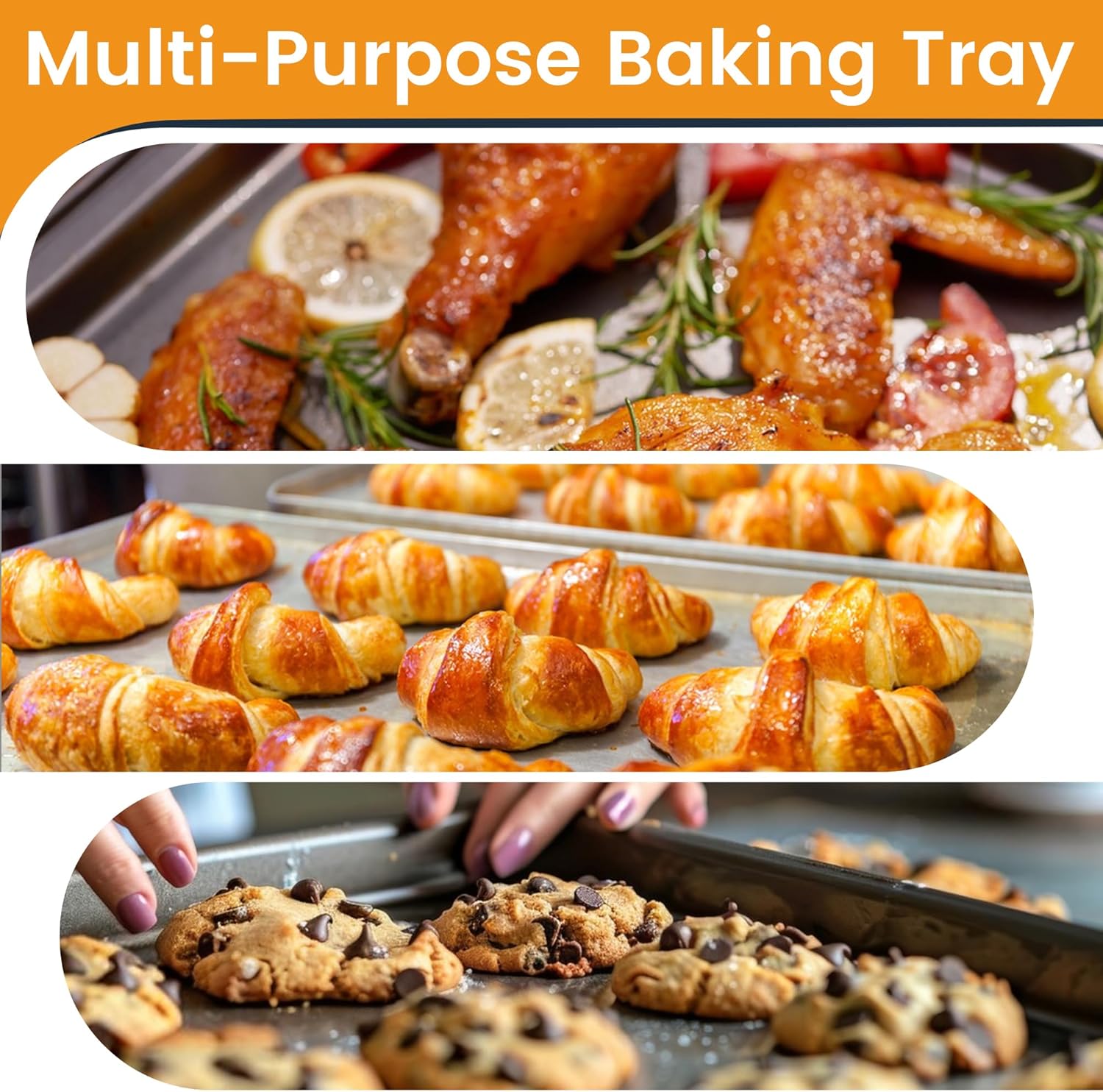 6 Pack Aluminum Baking Sheet Pan