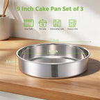 9 Inch Stainless Steel Cake Pan Set