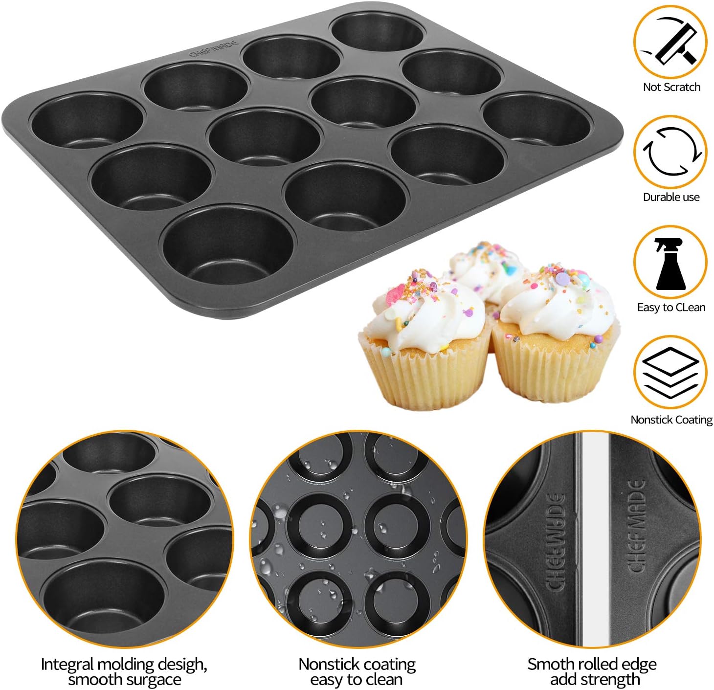 12 Cups Muffin Pan Set