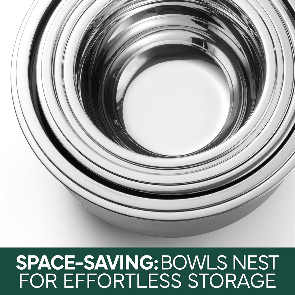 Stainless Steel Mixing Bowls Set with Lids
