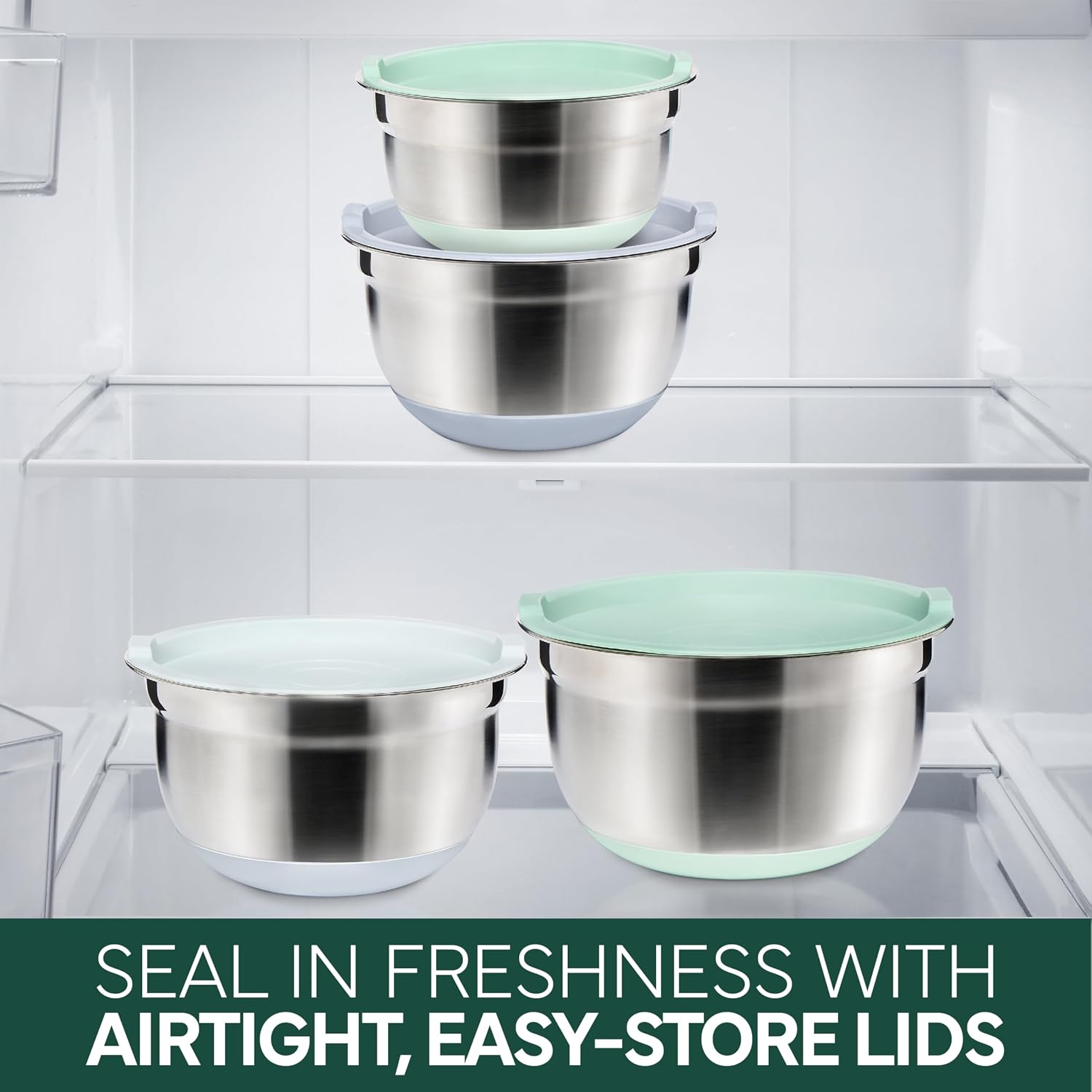 Stainless Steel Mixing Bowls Set with Lids