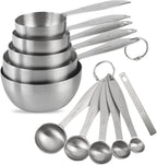 Stainless Steel Measuring Cups and Spoons Set