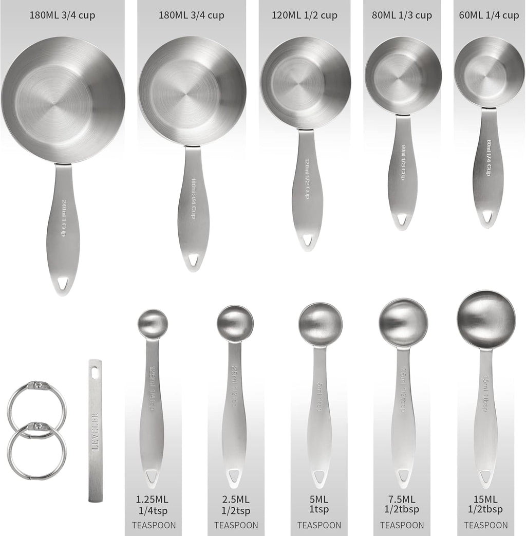 Stainless Steel Measuring Cups and Spoons Set