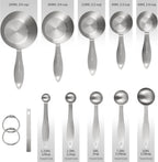 Stainless Steel Measuring Cups and Spoons Set