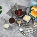 Stainless Steel Measuring Cups and Spoons Set